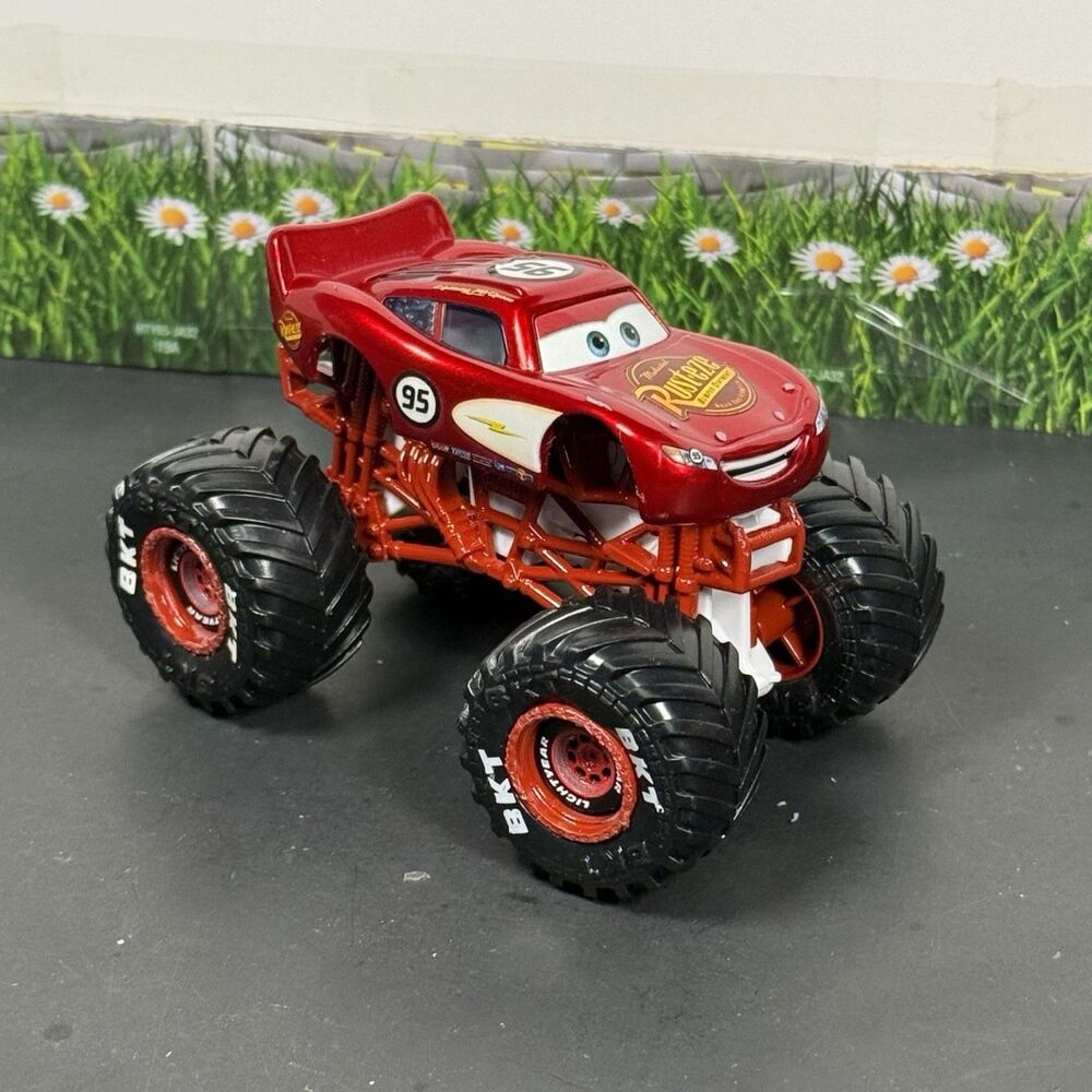 Disney Pixar Cars Custom Monster Truck Radiator Springs Lightning McQueen Red